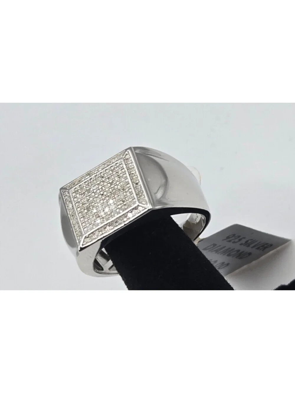 NEW Solid 925 Sterling Lab Diamond .50ctw, Mens Ring Size 10